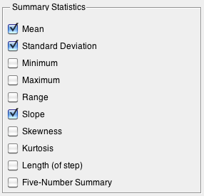 Summary Options