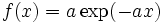 f(x) = a\exp (-ax)