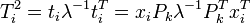 T_i^2 = t_i\lambda^{-1}t_i^T = x_iP_k\lambda^{-1}P_k^Tx_i^T